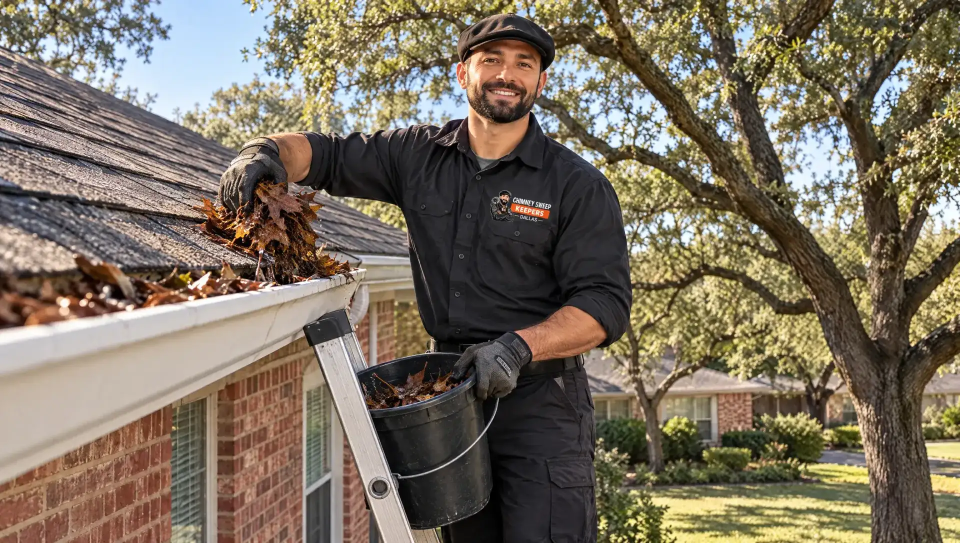 Gutter Cleaning in Dallas by Chimney Sweep Keepers Dallas